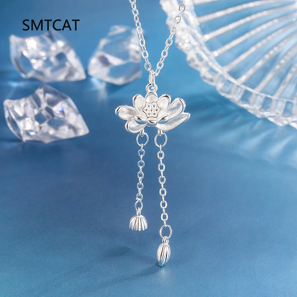 925 Sterling Silver Lotus Pendant Necklace Choker For Women Mother's Day Jewelry Flower Tassel Stackable Neckalces Party Gift
925 Sterling Silver Lotus Pendant Necklace Choker For Women Mother's Day Jewelry Flower Tassel Stackable Neckalces Party Gift