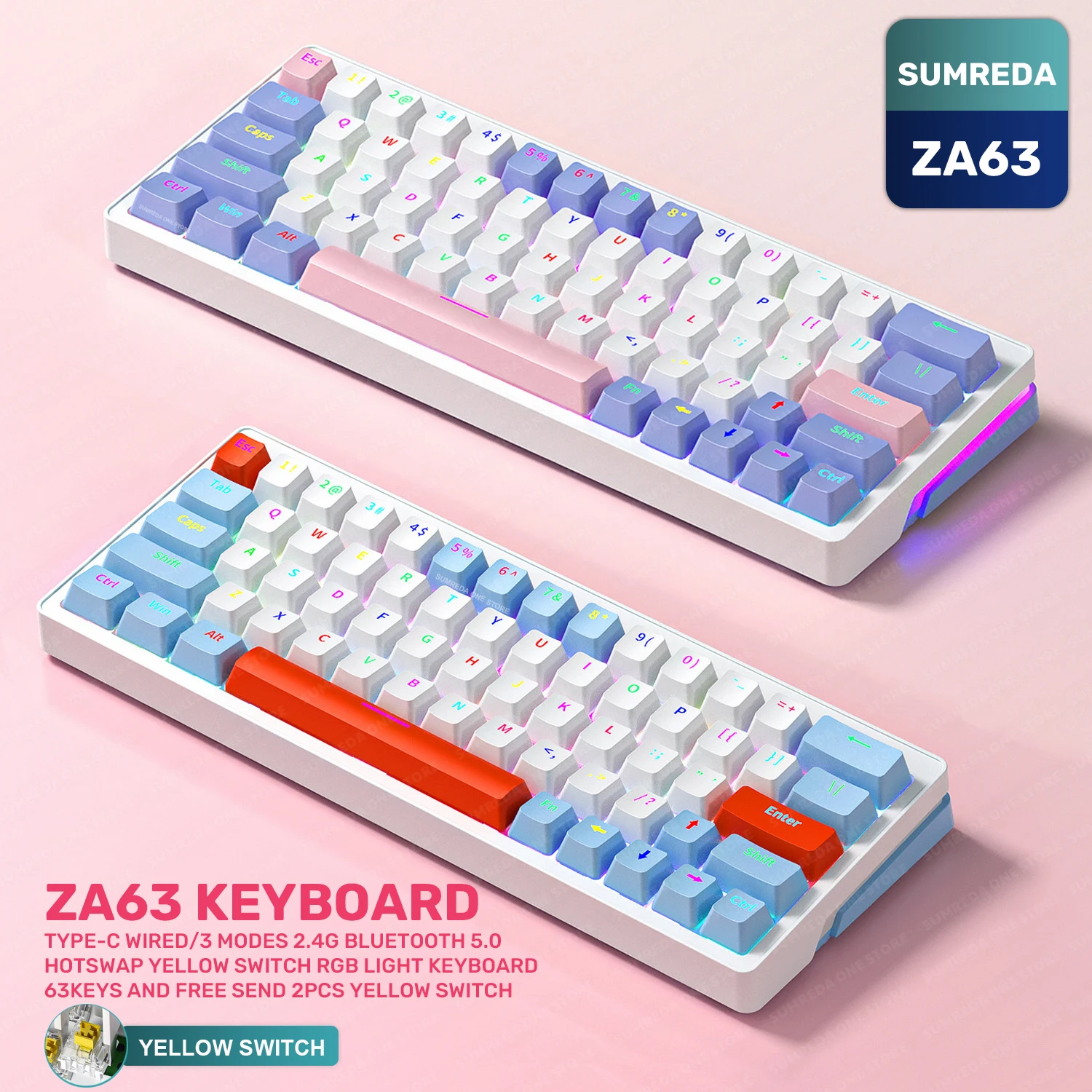 Механическая мини-клавиатура SUMREDA ZA63 клавиши Проводная 2,4G Беспроводная игровая Bluetooth клавиатура Hotswap подсветка RGB геймеры клавиатура
Механическая мини-клавиатура SUMREDA ZA63 клавиши Проводная 2,4G Беспроводная игровая Bluetooth клавиатура Hotswap подсветка RGB геймеры клавиатура