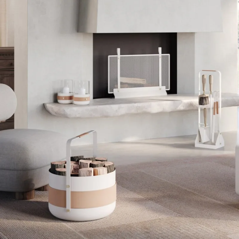 Wood burning fireplace accessories Firewood basket Shelf Brass storage basket
Wood burning fireplace accessories Firewood basket Shelf Brass storage basket