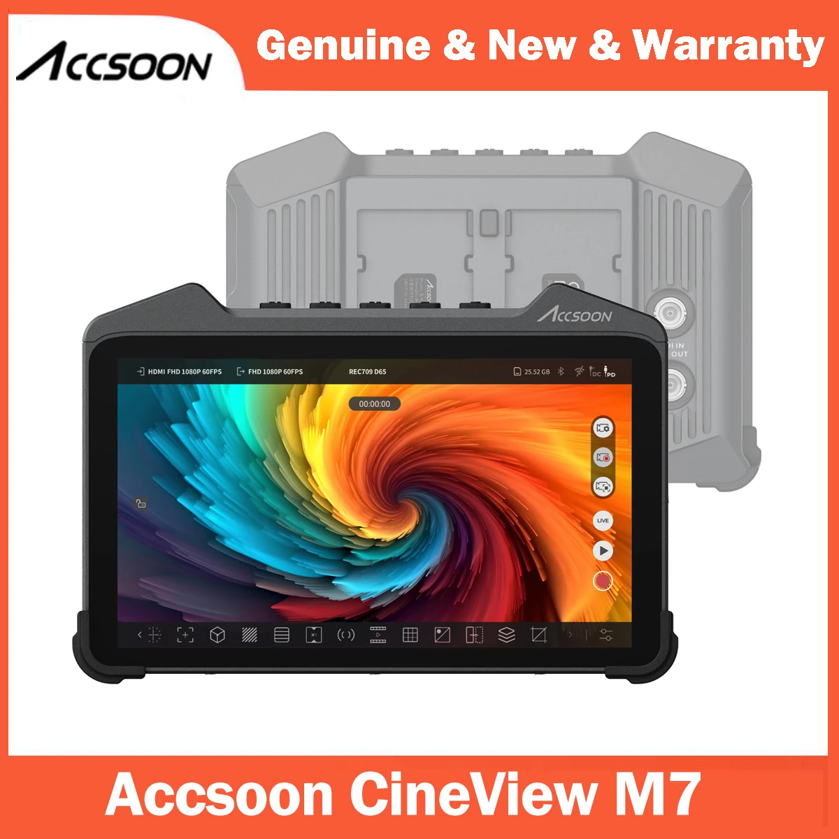 Accsoon CineView M7 Camera Monitor 7'' 1000Nits LCD Touchscreen Video Transmission 3G-SDI/HDMI for Video Recording Livestreaming
Accsoon CineView M7 Camera Monitor 7'' 1000Nits LCD Touchscreen Video Transmission 3G-SDI/HDMI for Video Recording Livestreaming