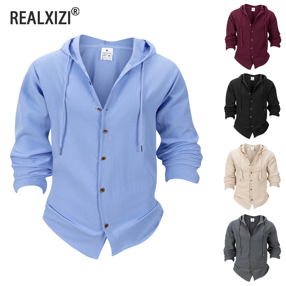 Summer Men's Casual Cozy Shirts Fashion Solid Color Long Sleeve Hooded Shirt Daily Outdoor Thin Male Shirt Tops Streetwear
Summer Men's Casual Cozy Shirts Fashion Solid Color Long Sleeve Hooded Shirt Daily Outdoor Thin Male Shirt Tops Streetwear 