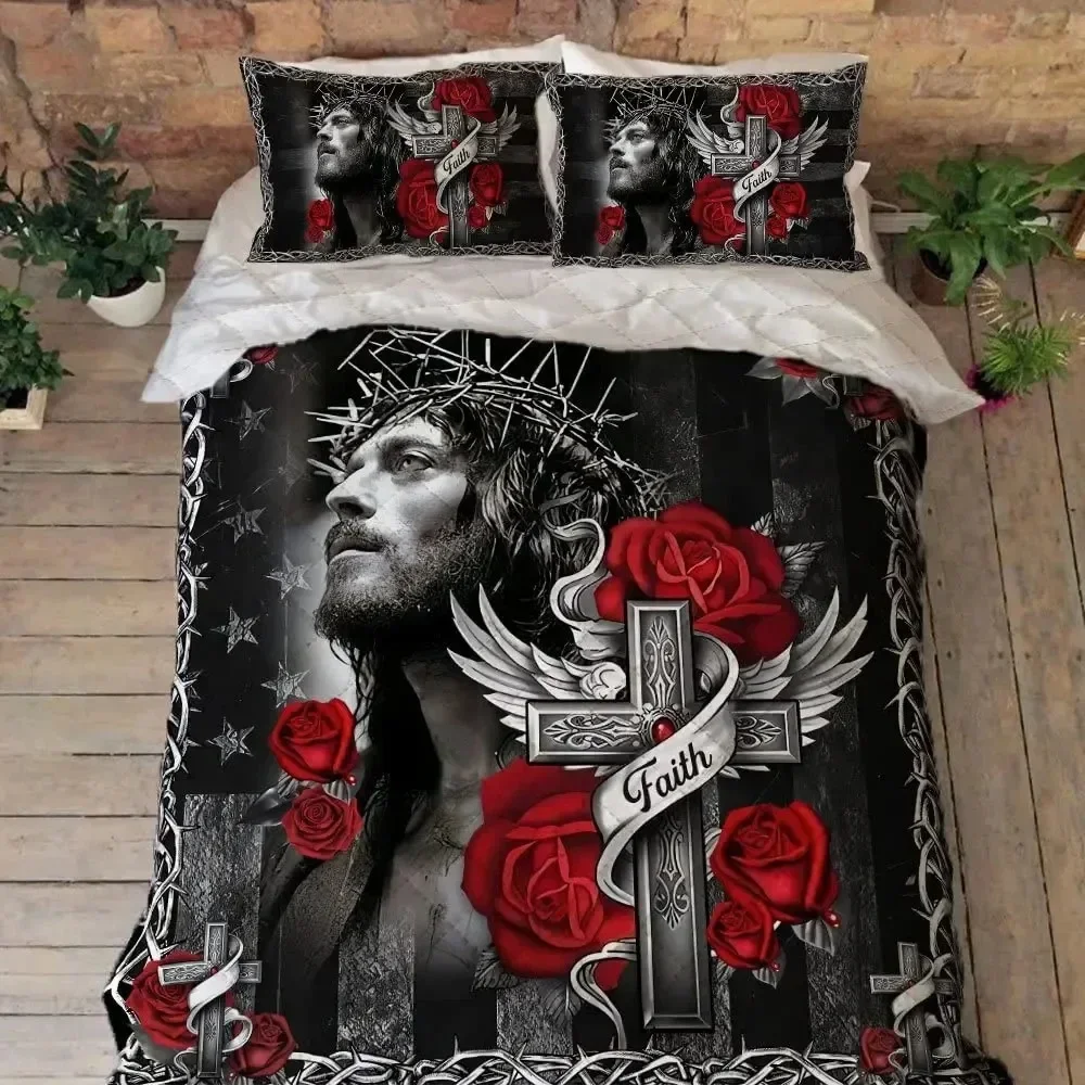 Christian Cross Jesus Duvet Cover Set Faith Over Fear Bedding Set 3D All Over Religion Comforter Cover Set Quilt Cover King Size
Christian Cross Jesus Duvet Cover Set Faith Over Fear Bedding Set 3D All Over Religion Comforter Cover Set Quilt Cover King Size