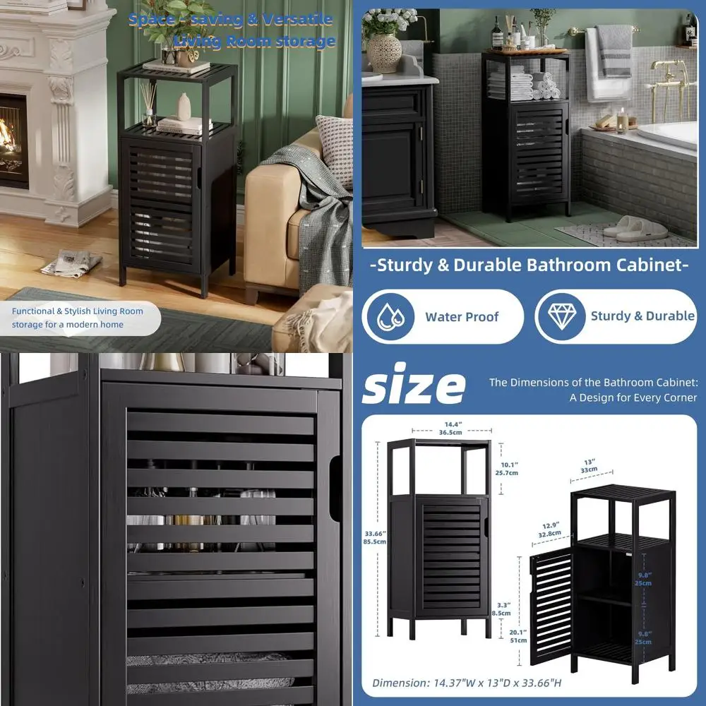 Компактный 4-х уровневый бамбуковый шкаф для кухни или небольшой ванной комнаты, черный
Компактный 4-х уровневый бамбуковый шкаф для кухни или небольшой ванной комнаты, черный