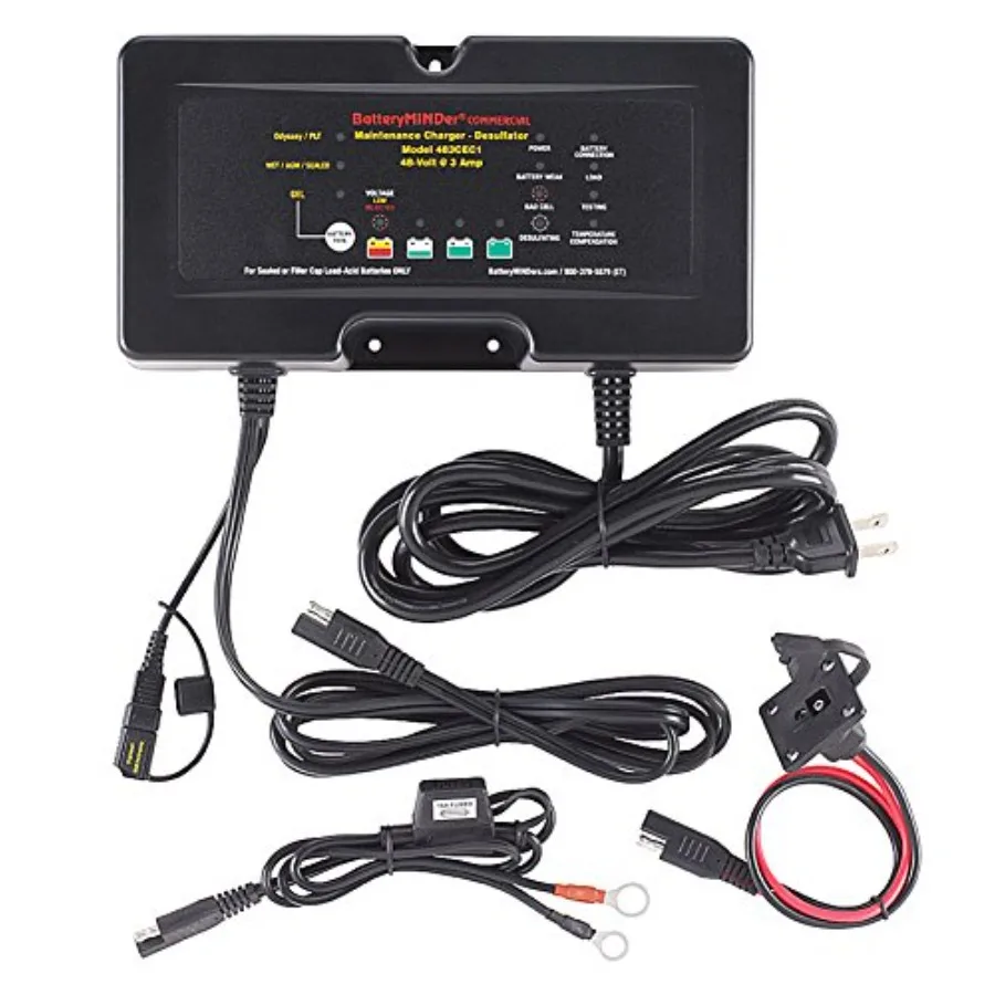 48V 3A Battery Charger for Golf Carts Fork and Scissor Lifts with Maintenance and Desulfation Features
48V 3A Battery Charger for Golf Carts Fork and Scissor Lifts with Maintenance and Desulfation Features