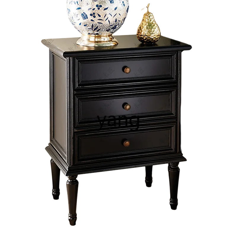 LH black medieval solid wood bedside table retro three-drawer bedside storage cabinet
LH black medieval solid wood bedside table retro three-drawer bedside storage cabinet