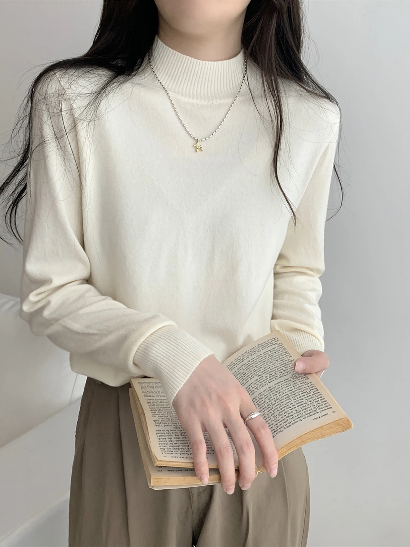 Soft Cozy Loose f High Ne Andy Fce Knitted Sweater Versatile Early Autumn Winter Casual Sle Women's Faion Top
Soft Cozy Loose f High Ne Andy Fce Knitted Sweater Versatile Early Autumn Winter Casual Sle Women's Faion Top