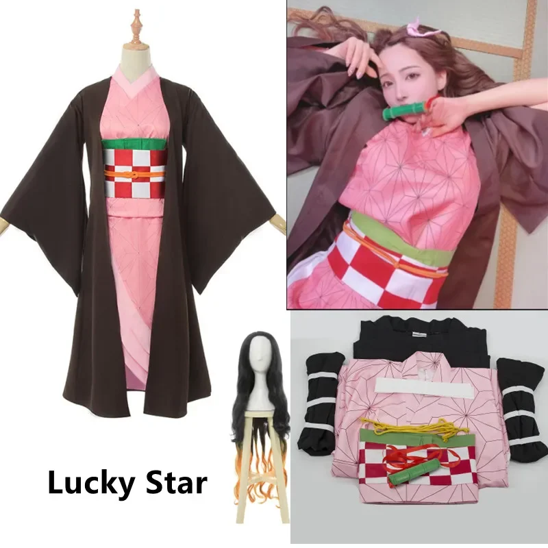 Anime Demon Slayer Kimetsu No Yaiba Cosplay Costume Nezuko Kamado Bamboo Tube Wig Kimono Uniform Halloween Clothes for Women Kid
Anime Demon Slayer Kimetsu No Yaiba Cosplay Costume Nezuko Kamado Bamboo Tube Wig Kimono Uniform Halloween Clothes for Women Kid