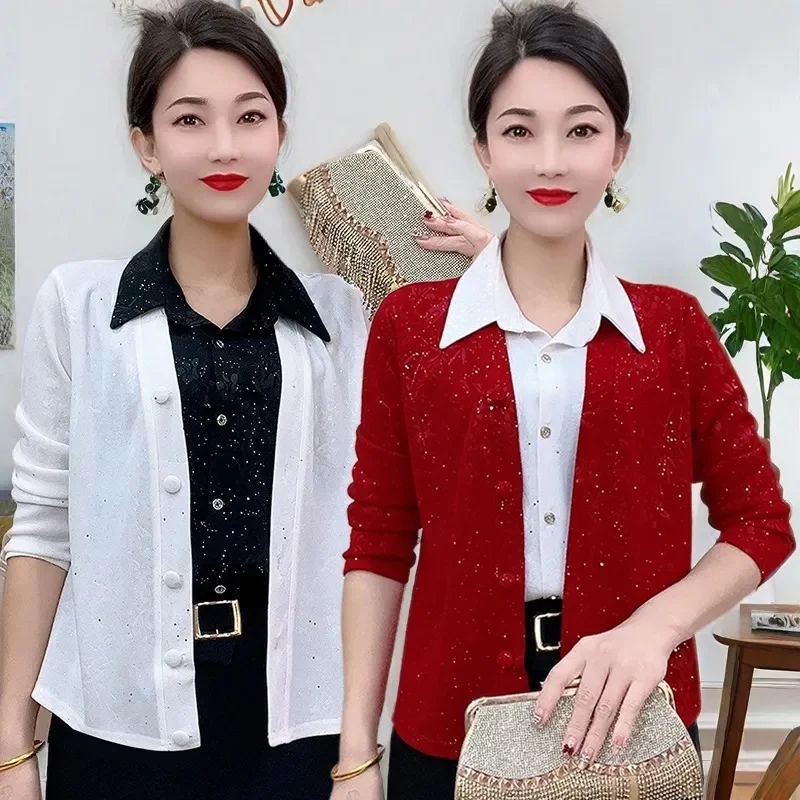 Mother Cardigan Coat Women 2025 New Spring Summer Autumn Temperament Jacket Fashion Joker Outwear Western Style Overwear Female
Mother Cardigan Coat Women 2025 New Spring Summer Autumn Temperament Jacket Fashion Joker Outwear Western Style Overwear Female