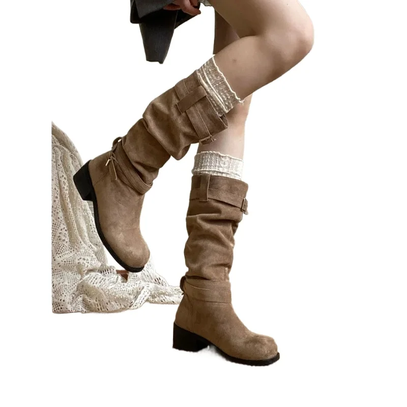 Fashion Slip On Folded Pile Long Booties Female Shoes Autumn Winter Platform Thick Heel Women Western Cowboy Boots
Fashion Slip On Folded Pile Long Booties Female Shoes Autumn Winter Platform Thick Heel Women Western Cowboy Boots