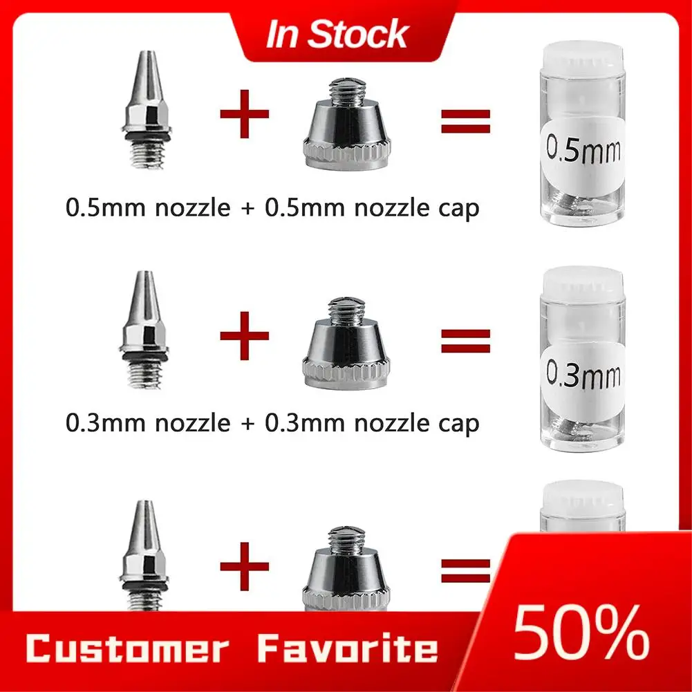Top Sale Airbrush Nozzle Needle Cap 0.2Mm 0.3Mm 0.5Mm Accessories With Wrench For Airbrush Spray Gun Kit
Top Sale Airbrush Nozzle Needle Cap 0.2Mm 0.3Mm 0.5Mm Accessories With Wrench For Airbrush Spray Gun Kit