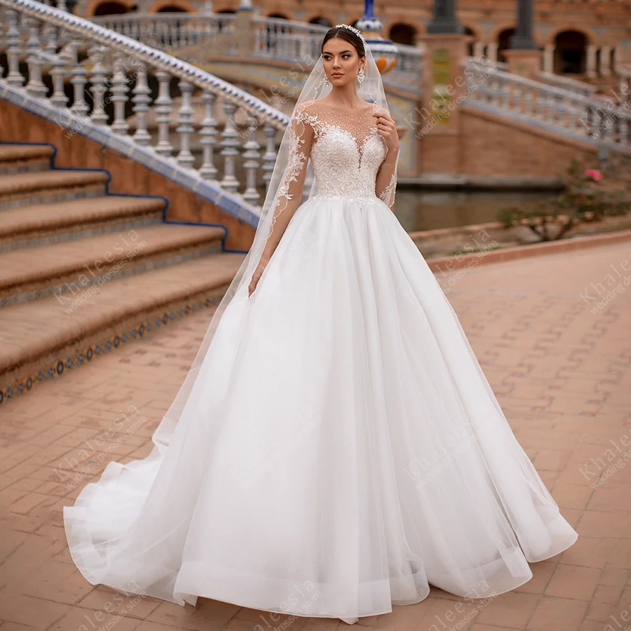 Elegant Wedding Dresses Vintage Bridal Gowns Lace Appliques Full Sleeves Robes Glamorous Classic Vestidos De Novia Customized
Elegant Wedding Dresses Vintage Bridal Gowns Lace Appliques Full Sleeves Robes Glamorous Classic Vestidos De Novia Customized