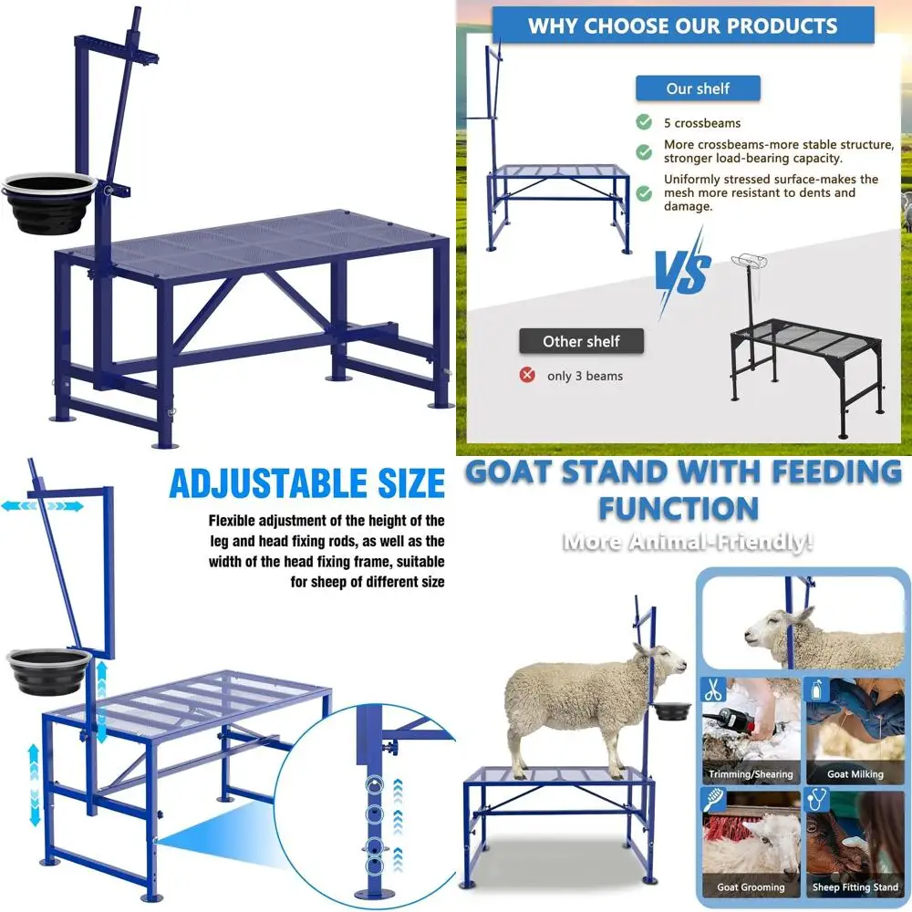 Adjustable Goat Milking and Trimming Stand for Pygmy and Dwarf Goats, Iron Blue
Adjustable Goat Milking and Trimming Stand for Pygmy and Dwarf Goats, Iron Blue