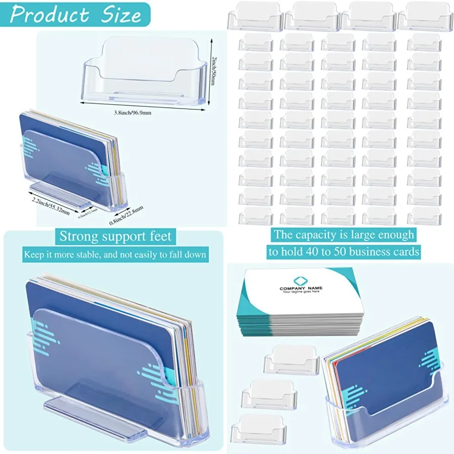 64 Pack Business Card Holder Business Card Stand Holder Stand Clear Postcard Display for Home Office Desk Table
64 Pack Business Card Holder Business Card Stand Holder Stand Clear Postcard Display for Home Office Desk Table