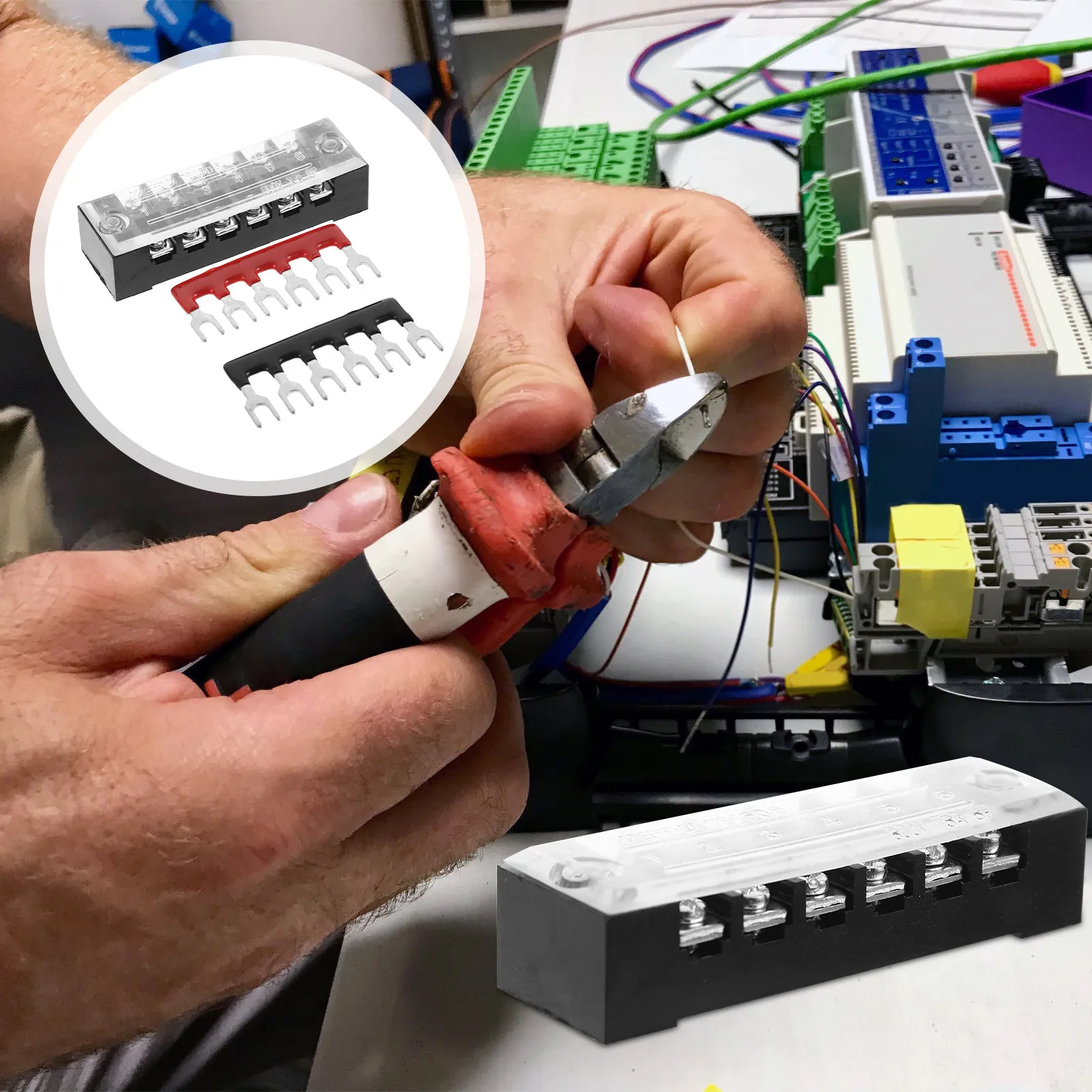 5Sets Barrier Terminal Block 600V 5A 6 Position Terminal Strip Block with Two Screw Holes Pre-Insulated for Home Appliance
5Sets Barrier Terminal Block 600V 5A 6 Position Terminal Strip Block with Two Screw Holes Pre-Insulated for Home Appliance