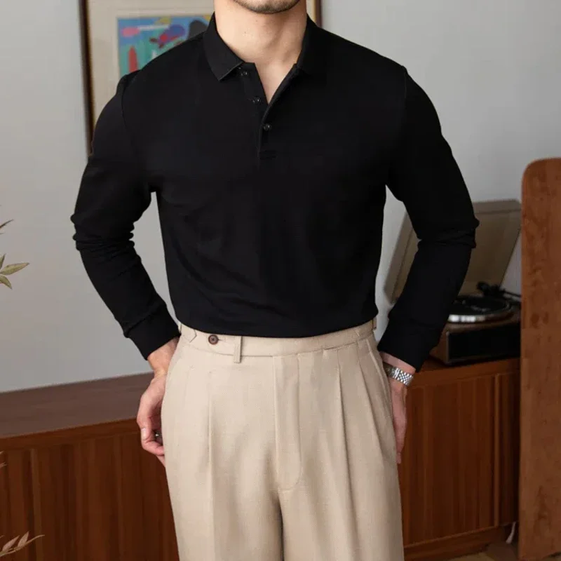Streetwear Fashion Men Solid Polo Shirts Spring Autumn Male Clothes Business Casual Office Social Loose Long Sleeve Tops JJ227
Streetwear Fashion Men Solid Polo Shirts Spring Autumn Male Clothes Business Casual Office Social Loose Long Sleeve Tops JJ227