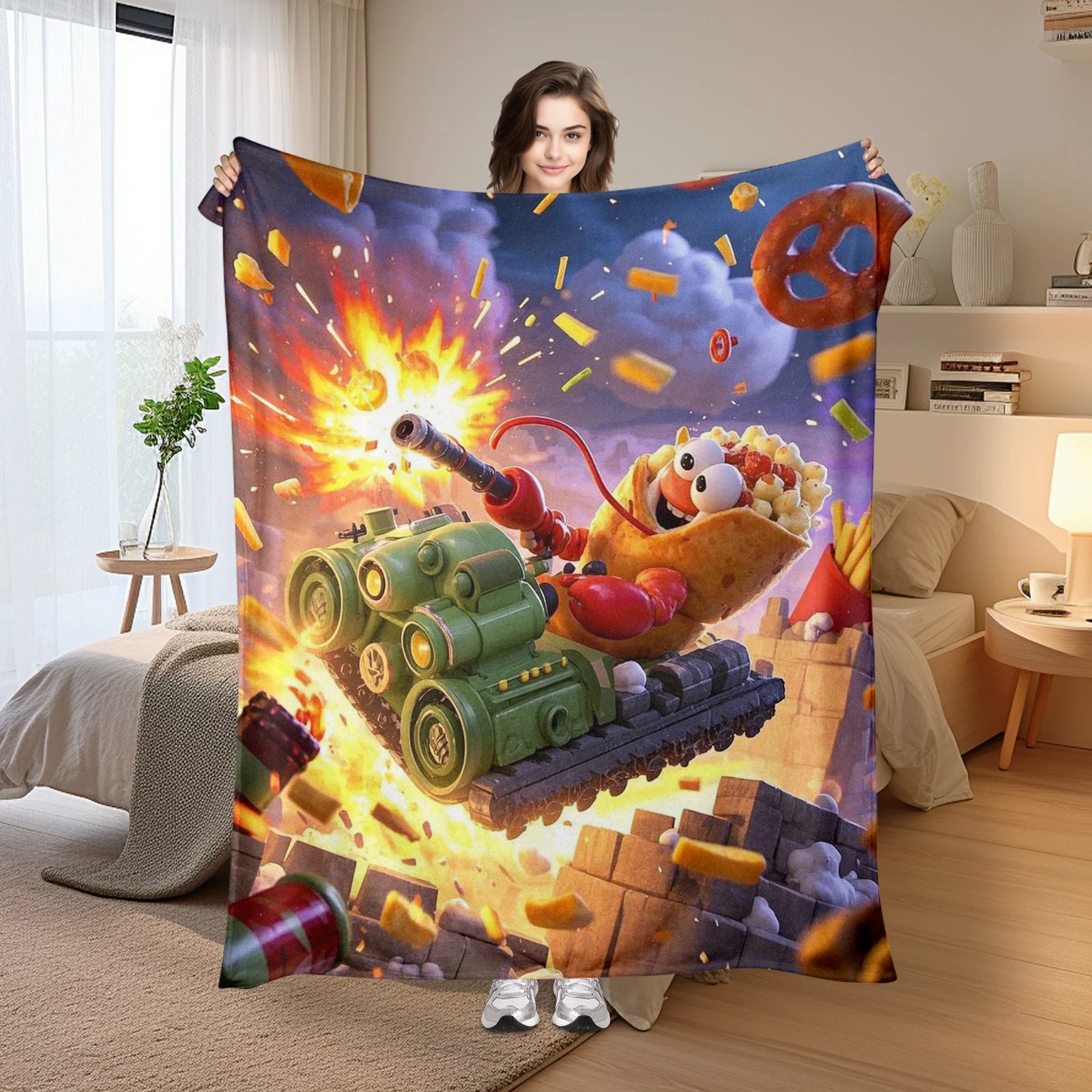 Tank And Cannon Inspired Lobster Roll Plush Blanket For Bold And Creative Military Themed Home Ambiance
Tank And Cannon Inspired Lobster Roll Plush Blanket For Bold And Creative Military Themed Home Ambiance