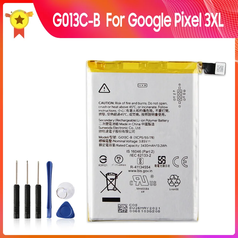 Phone Replacement Battery G013A-B G013C-B For Google Pixel 3XL Pixel 3 Pixel3 Quality Batteries With Tools
Phone Replacement Battery G013A-B G013C-B For Google Pixel 3XL Pixel 3 Pixel3 Quality Batteries With Tools