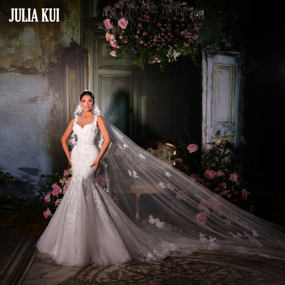 Julia Kui Custom Made Beauty Lace Mermaid Wedding Dresses Court Train Backless Beaded Appliques Spaghetti Straps Bridal Gowns
Julia Kui Custom Made Beauty Lace Mermaid Wedding Dresses Court Train Backless Beaded Appliques Spaghetti Straps Bridal Gowns