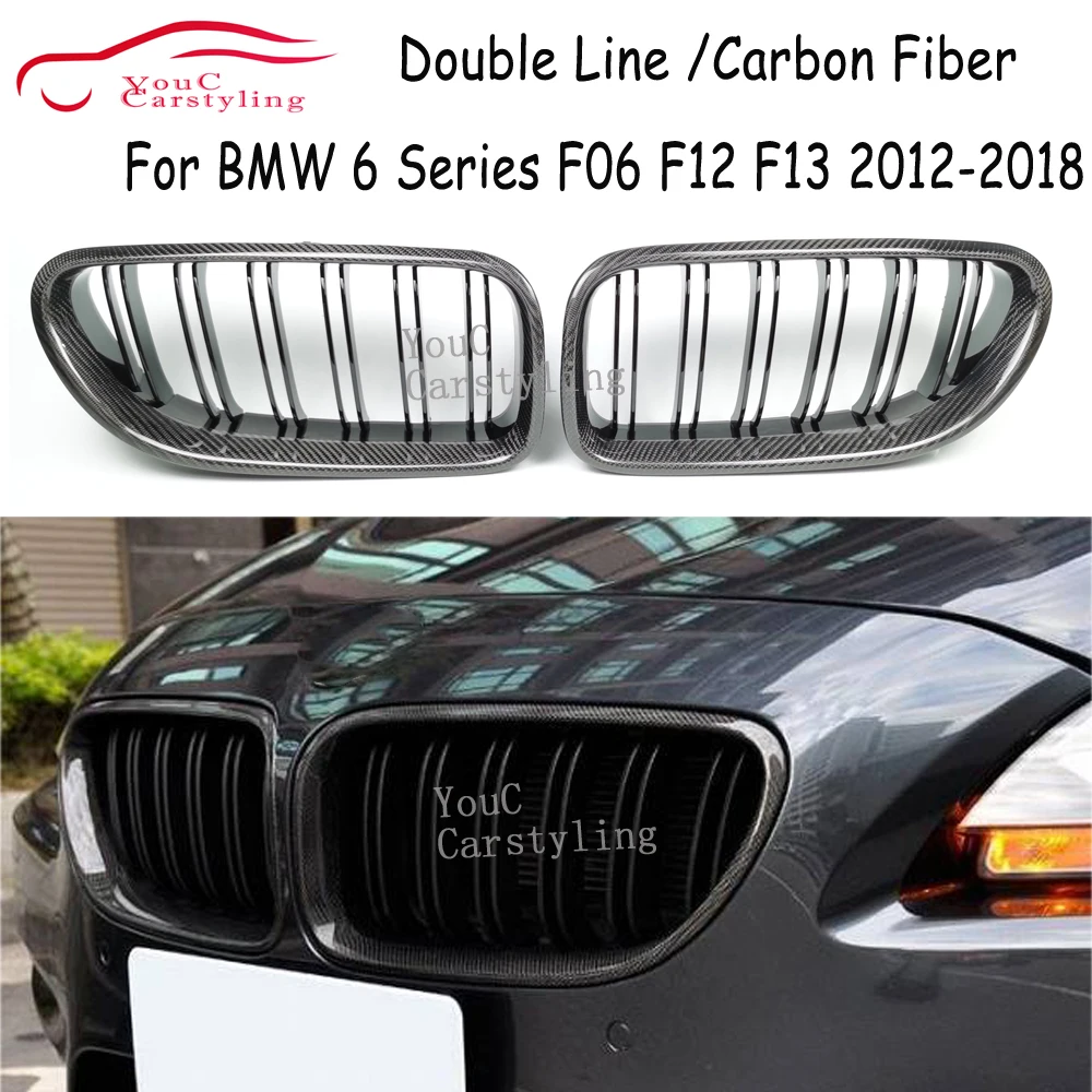 M6 F06 Double Line Real Carbon Fiber +ABS Grills Front Bumper Grille For BMW 6 Series F06 M6 F12 F13 2012-2018 630i 640i 650i
M6 F06 Double Line Real Carbon Fiber +ABS Grills Front Bumper Grille For BMW 6 Series F06 M6 F12 F13 2012-2018 630i 640i 650i