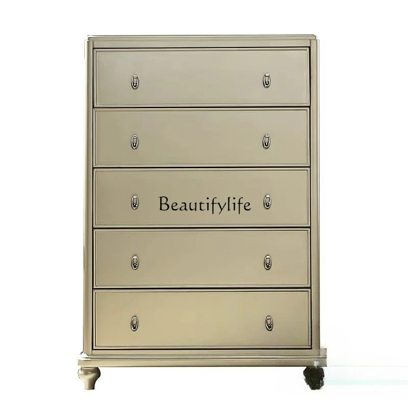 Simple modern solid wood chest European light luxury small locker champagne gold belt drawer
Simple modern solid wood chest European light luxury small locker champagne gold belt drawer