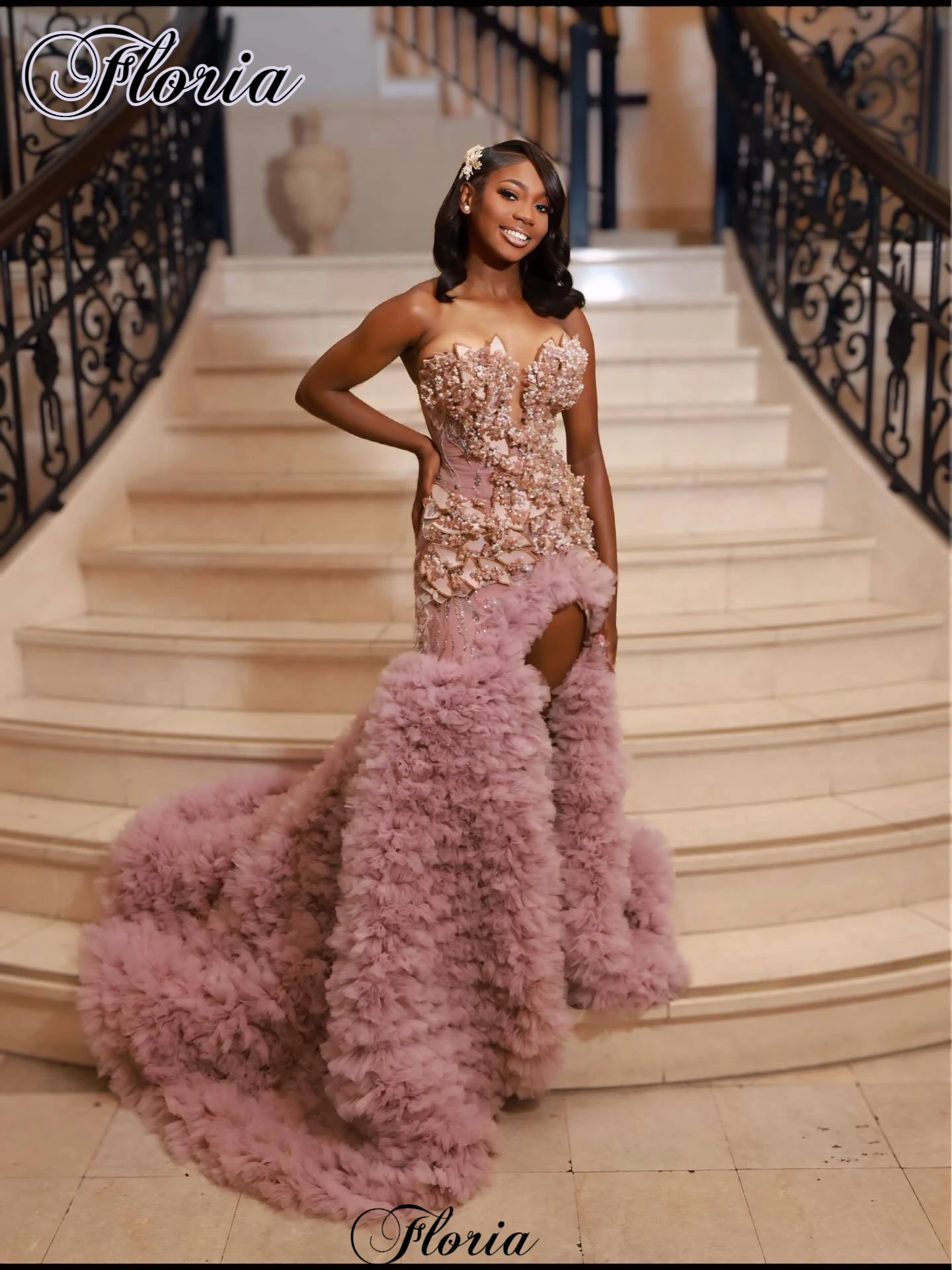 Blush Pink Beaded Evening Dresses With Side Slit Sweetheart Sleeveless Celebrity Dresses Mermaid Robes De Soirée Customized
Blush Pink Beaded Evening Dresses With Side Slit Sweetheart Sleeveless Celebrity Dresses Mermaid Robes De Soirée Customized