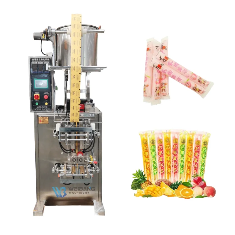 WB-330Y Automatic Vertical Juice Water Ice Pop Ice Iolly Popsicle Liquid Sachet Jelly Stick Ice Lolly Packing Machine Hot Sale
WB-330Y Automatic Vertical Juice Water Ice Pop Ice Iolly Popsicle Liquid Sachet Jelly Stick Ice Lolly Packing Machine Hot Sale