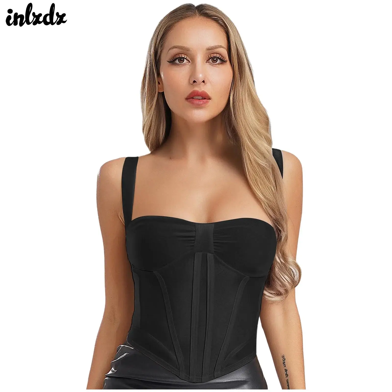 Womens Sexy Crop Corset Camisole Backless Crop Camisole Halter Sling Sheer Mesh Ruffled See Though Bustiers Tank Top Clubwear
Womens Sexy Crop Corset Camisole Backless Crop Camisole Halter Sling Sheer Mesh Ruffled See Though Bustiers Tank Top Clubwear