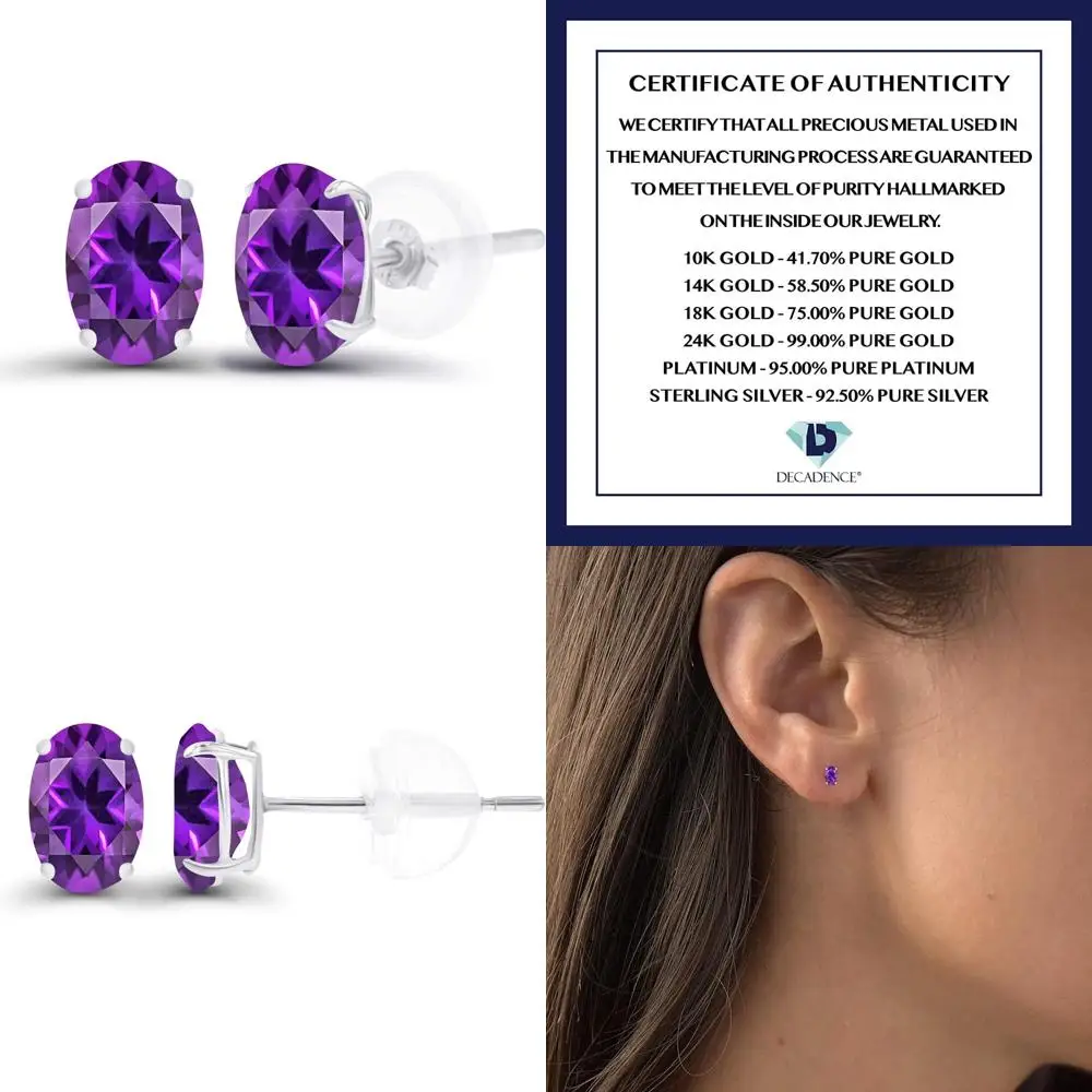 Solid 14K Gold 6x4mm Oval Genuine Birthstone Stud Earrings For Women | Hypoallergenic Studs | Natural or Created Gemstone Stud E
Solid 14K Gold 6x4mm Oval Genuine Birthstone Stud Earrings For Women | Hypoallergenic Studs | Natural or Created Gemstone Stud E