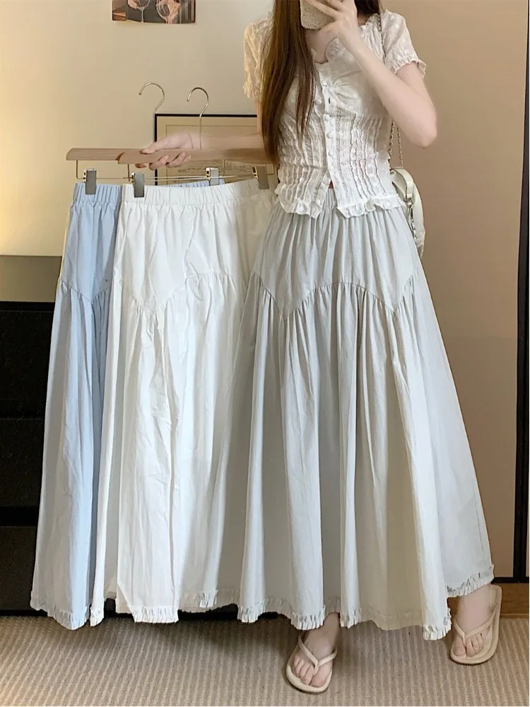 plus Size Women's Gentle Style Cotton Half Skirt with Earlet Lace A-Line Fairy Skirt Large Swing Umbrella Skirt Midi Length
plus Size Women's Gentle Style Cotton Half Skirt with Earlet Lace A-Line Fairy Skirt Large Swing Umbrella Skirt Midi Length