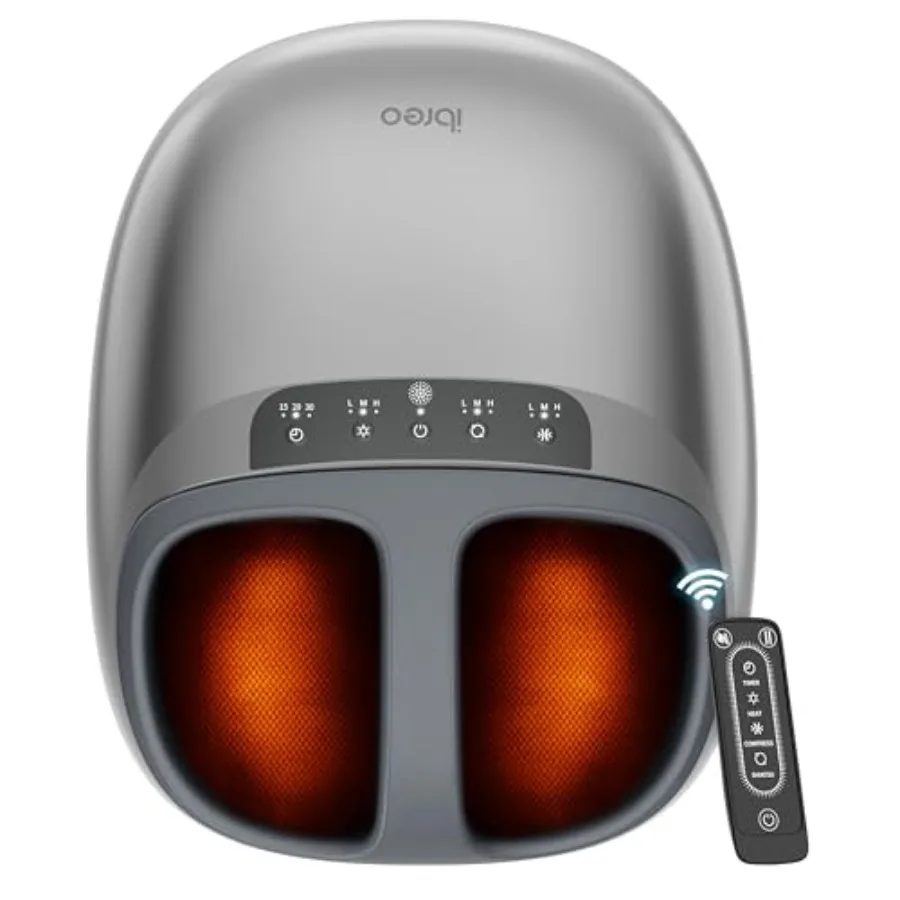 Shiatsu foot massager for neuropathy and plantar fasciitis relief: black fabric, deep rolling kneading therapy with heat, 360 a
Shiatsu foot massager for neuropathy and plantar fasciitis relief: black fabric, deep rolling kneading therapy with heat, 360 a