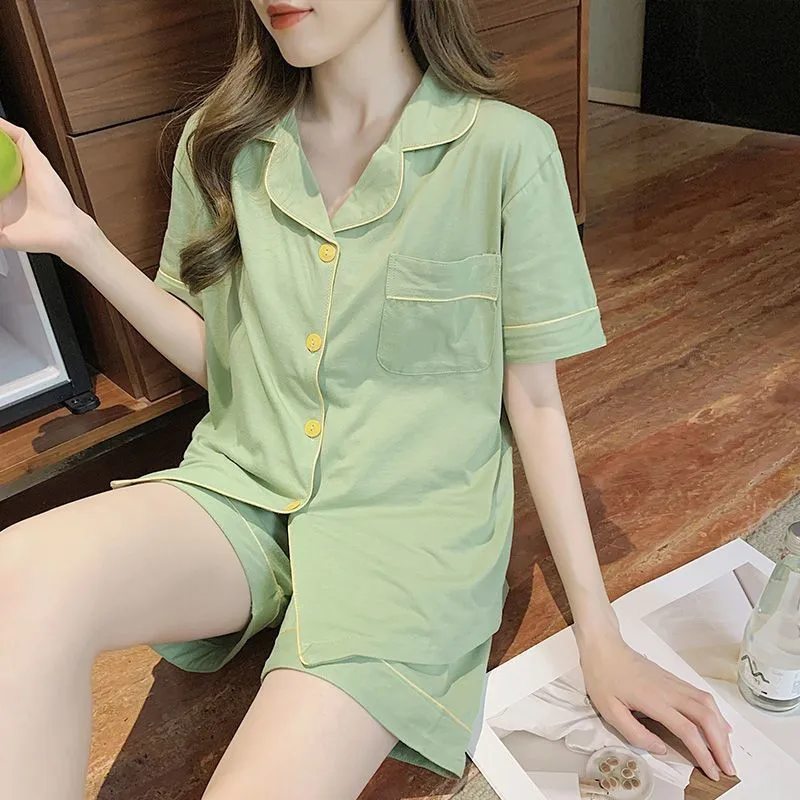2026 New Women's Cotton Pajamas Summer Short Sleeve Shorts Home Clothes Comfortable Breathable Casual Style Suitable for Outdoor
2026 New Women's Cotton Pajamas Summer Short Sleeve Shorts Home Clothes Comfortable Breathable Casual Style Suitable for Outdoor