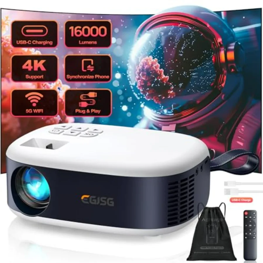 Portable 1080P/4K Mini Projector with 5G WiFi 6 and Bluetooth USB-C Fast Charging Navy Blue Wide Compatible for Bedroom Use
Portable 1080P/4K Mini Projector with 5G WiFi 6 and Bluetooth USB-C Fast Charging Navy Blue Wide Compatible for Bedroom Use