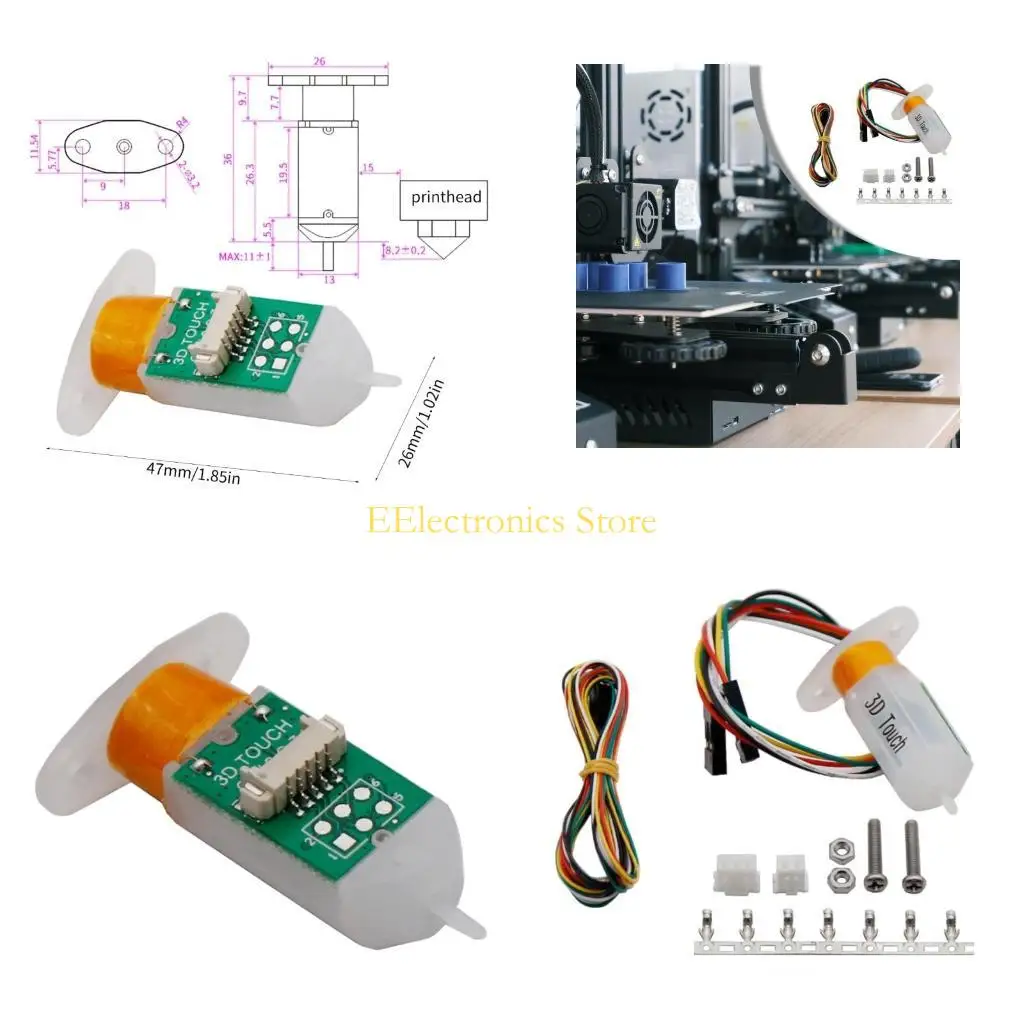B03C BL Touch 3D Сенсорный датчик Датчик автоматического выравнивания кровати Легкое выравнивание кровати для AnetA8
B03C BL Touch 3D Сенсорный датчик Датчик автоматического выравнивания кровати Легкое выравнивание кровати для AnetA8