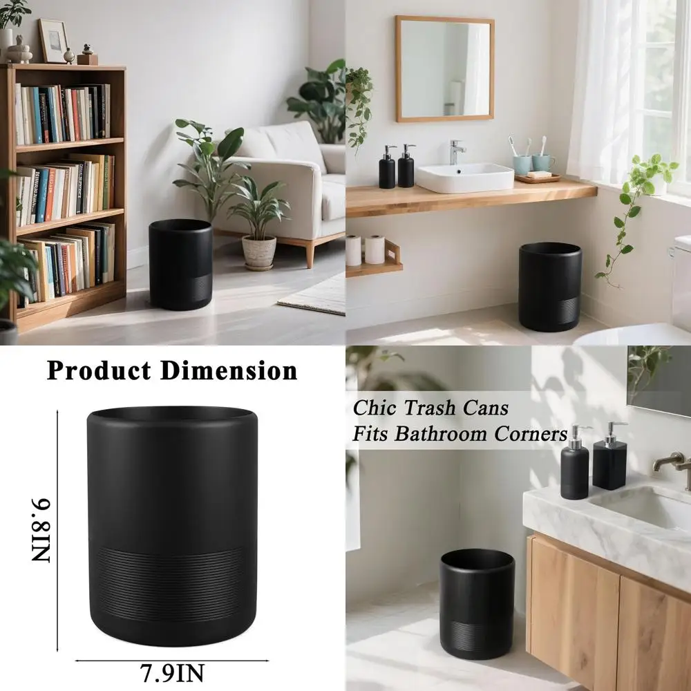 Stylish Black Resin Waste Bin for Home, Kitchen, Bathroom, and Office Use
Stylish Black Resin Waste Bin for Home, Kitchen, Bathroom, and Office Use