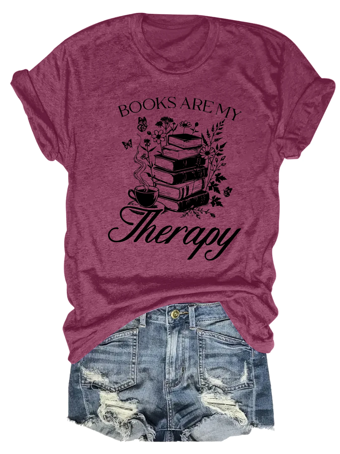 plus size women's short sleeve t-shirt Books Are My Therapy breathable fabric summer outfit women's clothing
plus size women's short sleeve t-shirt Books Are My Therapy breathable fabric summer outfit women's clothing