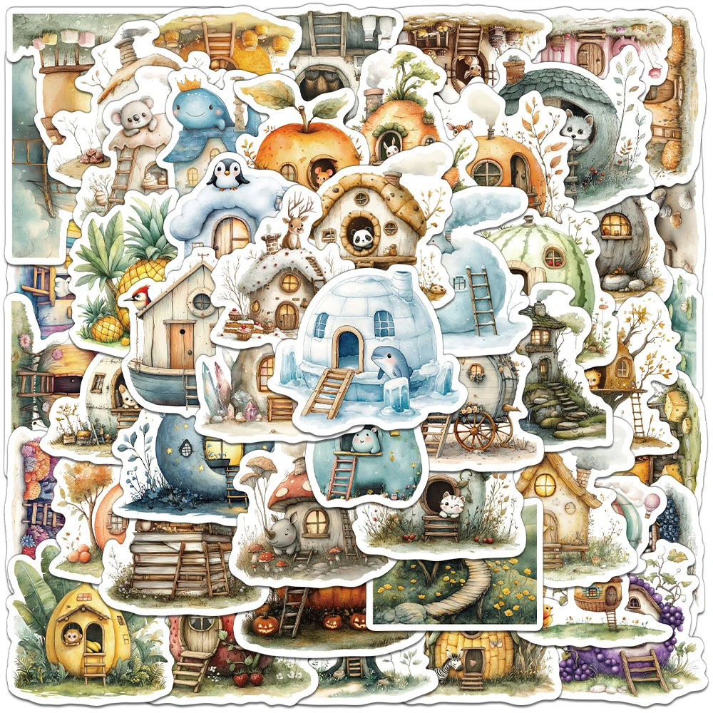 10/30/50pcs Retro Cartoon Watercolor Cottage Stickers Cute House Graffiti Decal Skateboard Phone Notebook Decoration Sticker Toy
10/30/50pcs Retro Cartoon Watercolor Cottage Stickers Cute House Graffiti Decal Skateboard Phone Notebook Decoration Sticker Toy