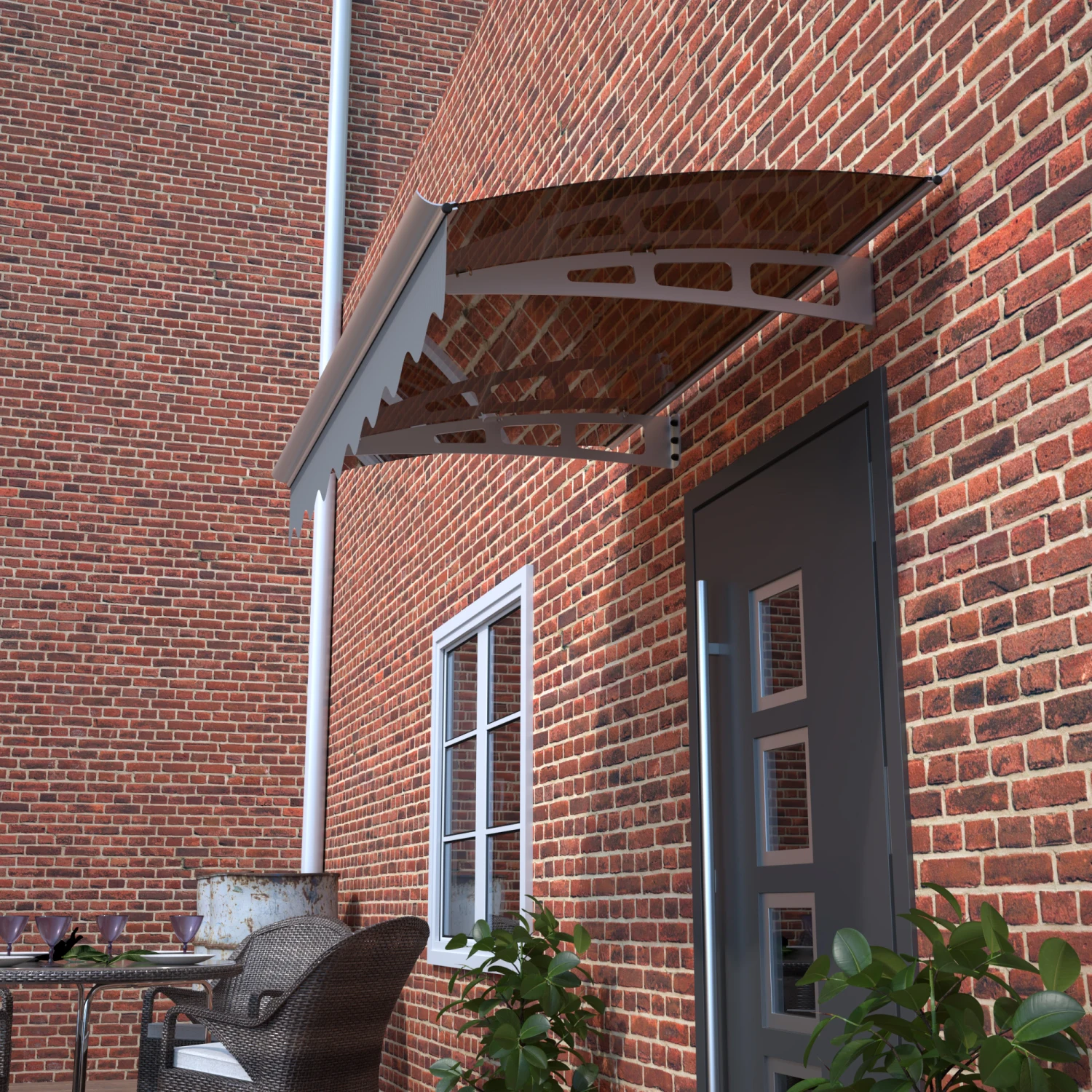 GarLUGH DA4734C Door Window Awning Canopy - 47" x 34" - Crystal Polycarbonate Sheet & Aluminum Alloy, Valance Included
GarLUGH DA4734C Door Window Awning Canopy - 47" x 34" - Crystal Polycarbonate Sheet & Aluminum Alloy, Valance Included