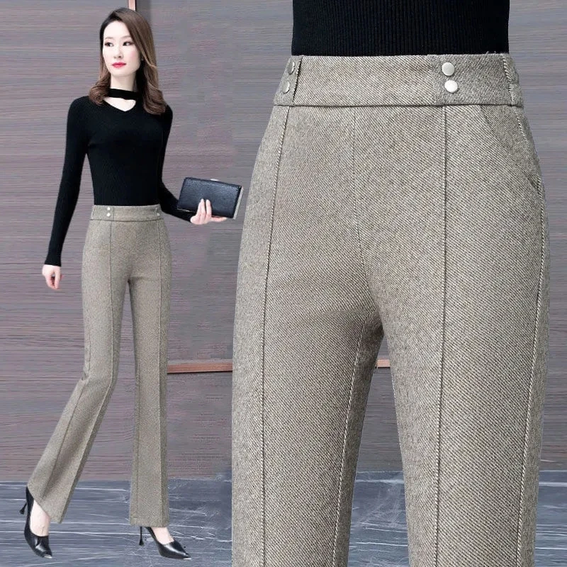 Woolen Pants Autumn Winter Women Trousers High Elastic Waist Casual Office Female Micro Flare Pants Fashion Mother Wool Pants
Woolen Pants Autumn Winter Women Trousers High Elastic Waist Casual Office Female Micro Flare Pants Fashion Mother Wool Pants