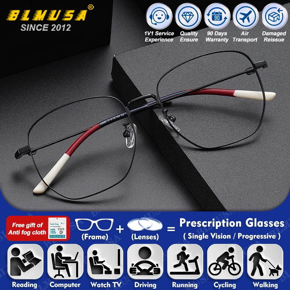 BLMUSA (XL) Trendy Alloy Myopia Photochromic Prescription Glasses Women Polygon High Quality Anti Blue Ray Progressive Eyeware 
BLMUSA (XL) Trendy Alloy Myopia Photochromic Prescription Glasses Women Polygon High Quality Anti Blue Ray Progressive Eyeware