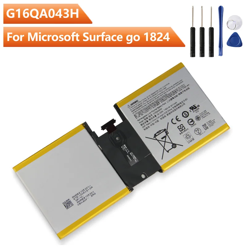 Аккумулятор G16QA043H для Microsoft Surface go 1824, 3411 мА · ч, с бесплатными инструментами
Аккумулятор G16QA043H для Microsoft Surface go 1824, 3411 мА · ч, с бесплатными инструментами