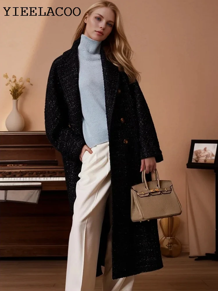 Black tweed coat Long for women's autumn / winter 2023 new length jacket coat one-piece classics Women's Coat
Black tweed coat Long for women's autumn / winter 2023 new length jacket coat one-piece classics Women's Coat