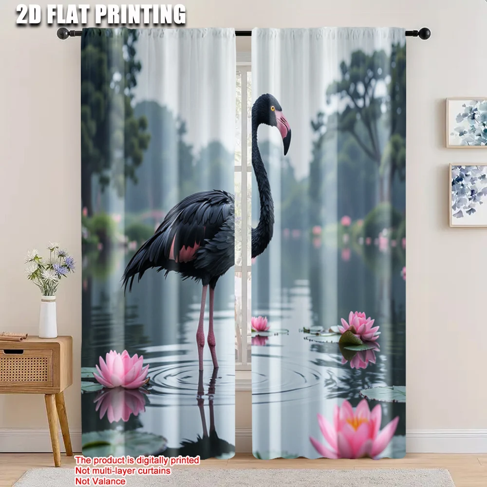 2pcs, 2D flat printing Window Curtains Black Flamingo Durable 100% Polyester Fabric,Without Electricity Wall Decor Perfect for
2pcs, 2D flat printing Window Curtains Black Flamingo Durable 100% Polyester Fabric,Without Electricity Wall Decor Perfect for