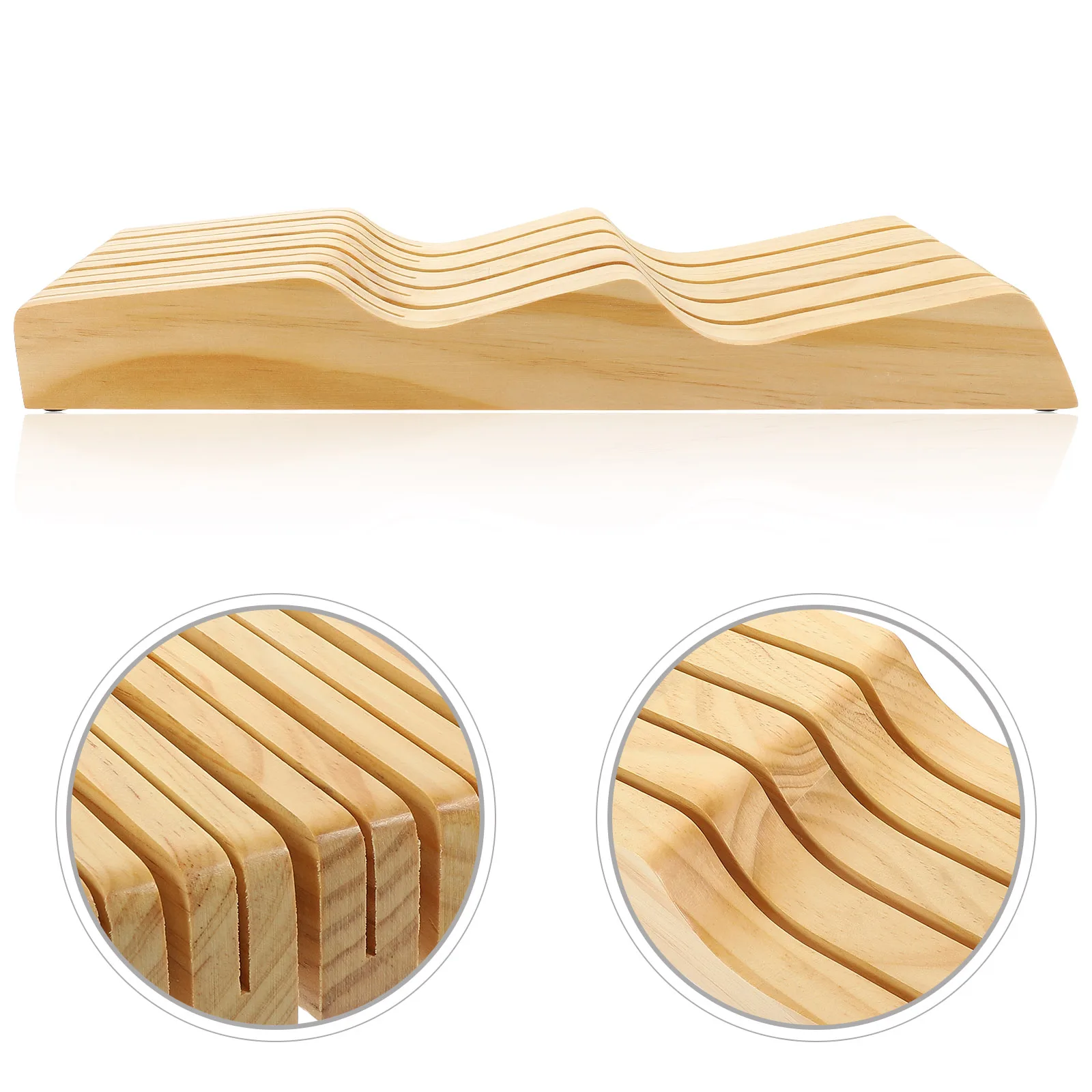 Eco-Friendly Wood Knives Block Cutter Storage Rack Household Kitchen In-Drawer Knives Block Organizer Space Saver Khaki Color
Eco-Friendly Wood Knives Block Cutter Storage Rack Household Kitchen In-Drawer Knives Block Organizer Space Saver Khaki Color