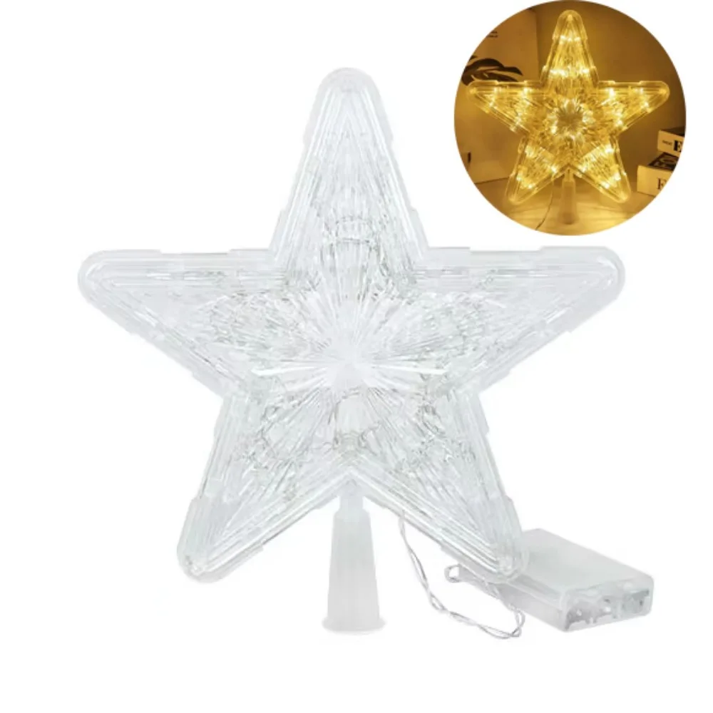 Glowing Christmas Tree Star Topper Five-pointed Star Warm/Colorful/White Light Luminous Star Light Waterproof Battery Powered
Glowing Christmas Tree Star Topper Five-pointed Star Warm/Colorful/White Light Luminous Star Light Waterproof Battery Powered