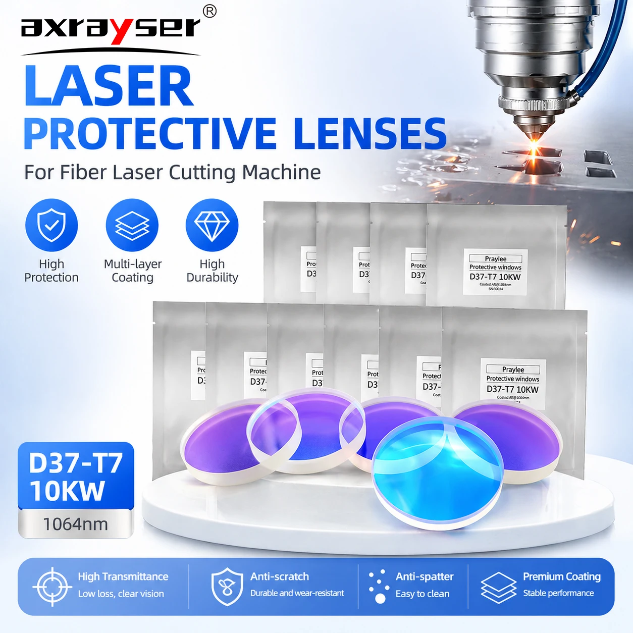 Wholesale 50PCS Laser Protective Windows Praylee 18x2 27.9x4.1 30x5 34x5 37x7 Protection Lens for Raytools Boci Cutting Head
Wholesale 50PCS Laser Protective Windows Praylee 18x2 27.9x4.1 30x5 34x5 37x7 Protection Lens for Raytools Boci Cutting Head
