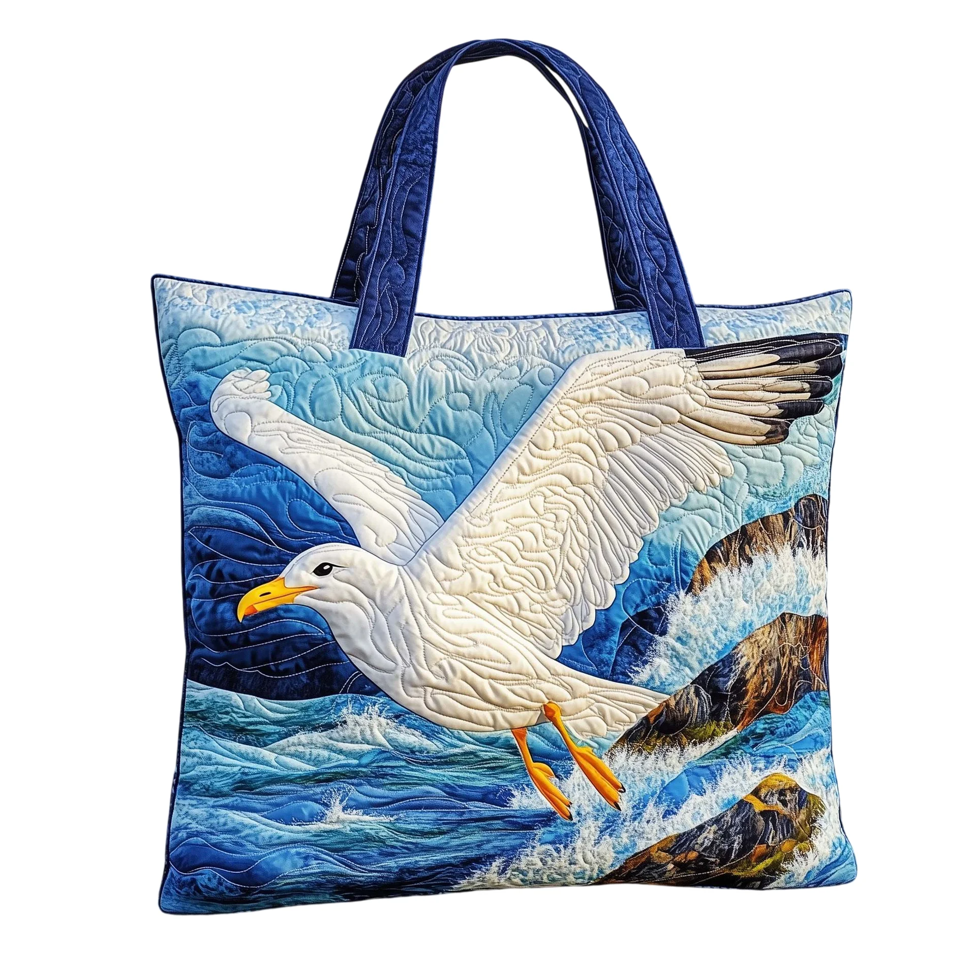Seagull Ocean Wave Quilted Tote Bag Lightweight Reusable Shopping Bag Durable Shoulder Handbag for Beach Vacation Daily Use
Seagull Ocean Wave Quilted Tote Bag Lightweight Reusable Shopping Bag Durable Shoulder Handbag for Beach Vacation Daily Use