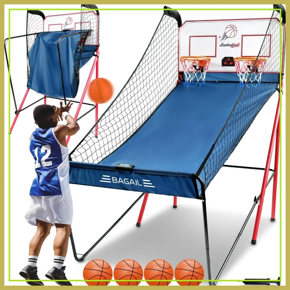 Electronic Basketball Shooting Game with 8 Modes, Foldable Frame, 4 Balls, Pump - Dual Shots Indoor Arcade
Electronic Basketball Shooting Game with 8 Modes, Foldable Frame, 4 Balls, Pump - Dual Shots Indoor Arcade