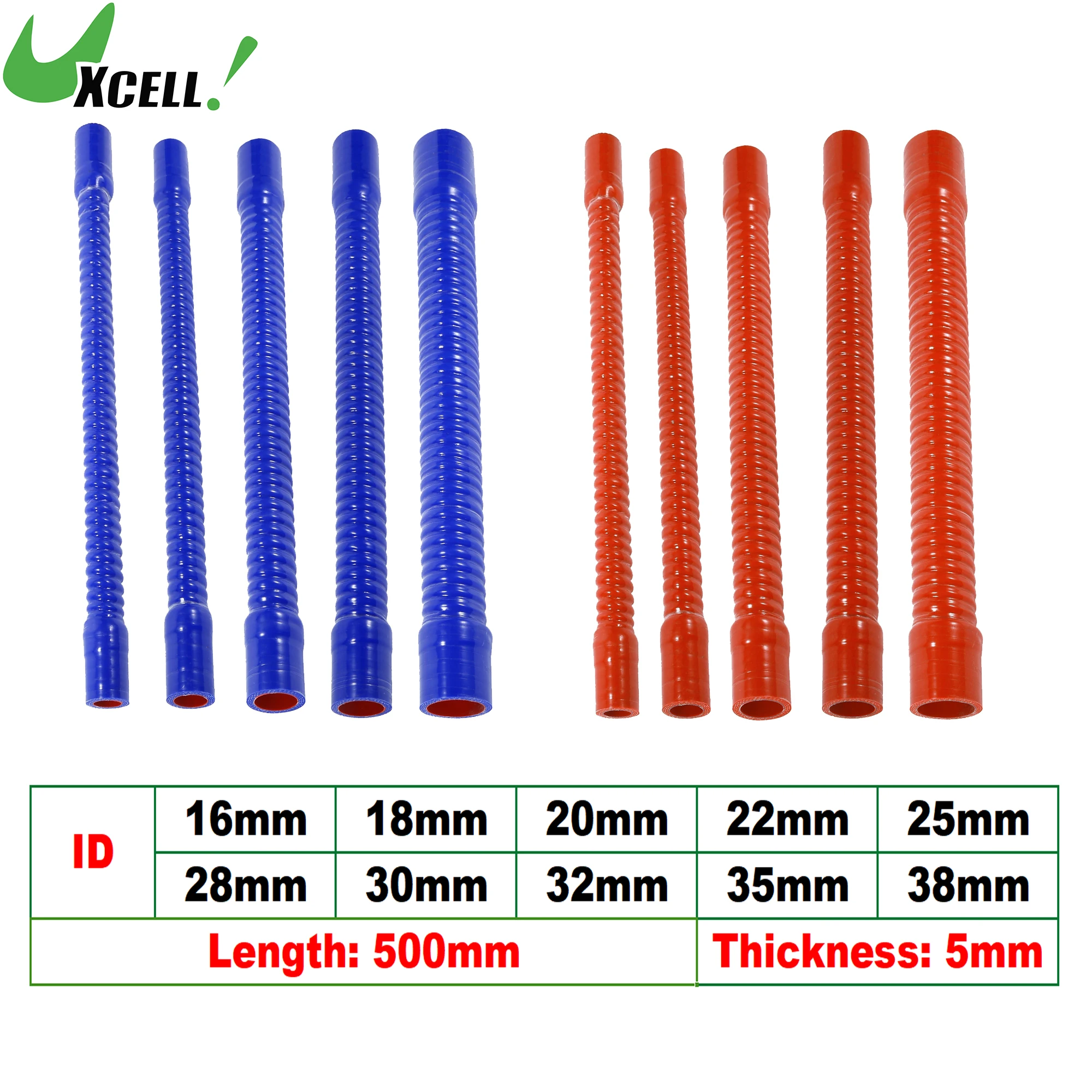 UXCELL 16/18/20/22/25/28/30/32/35/38mm ID Car Silicone Corrugated Pipe Threaded Hose Joint Coolant Hose Blue Red 500mm Long
UXCELL 16/18/20/22/25/28/30/32/35/38mm ID Car Silicone Corrugated Pipe Threaded Hose Joint Coolant Hose Blue Red 500mm Long