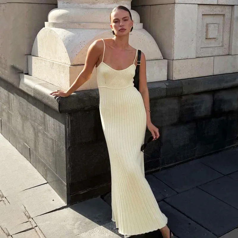 Ticketsx Sexy Knitted Backless Hollow Out Maxi Sling Dress Women Elegant High Waist Slim Dresses Summer Vacation Street Vestidos
Ticketsx Sexy Knitted Backless Hollow Out Maxi Sling Dress Women Elegant High Waist Slim Dresses Summer Vacation Street Vestidos