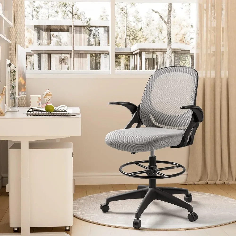 Drafting Chair Tall Office Chair with Flip-upArmrests Executive Computer Standing Desk Chair with Lockable Wheels and Adjustable
Drafting Chair Tall Office Chair with Flip-upArmrests Executive Computer Standing Desk Chair with Lockable Wheels and Adjustable